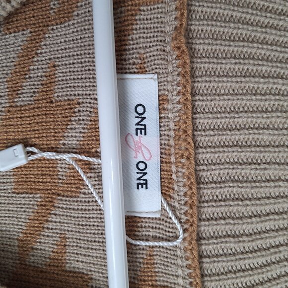 Women's Sweater Houndstooth Vest Brown Size M - Picture 2 of 5